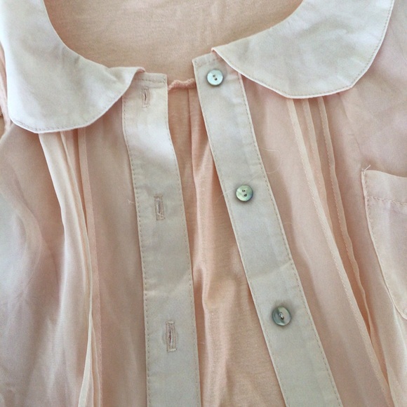 FREE PEOPLE SLEEVELESS PETER PAN COLLAR BUTTON DOWN SHIRT SIZE SMALL - Picture 5 of 11